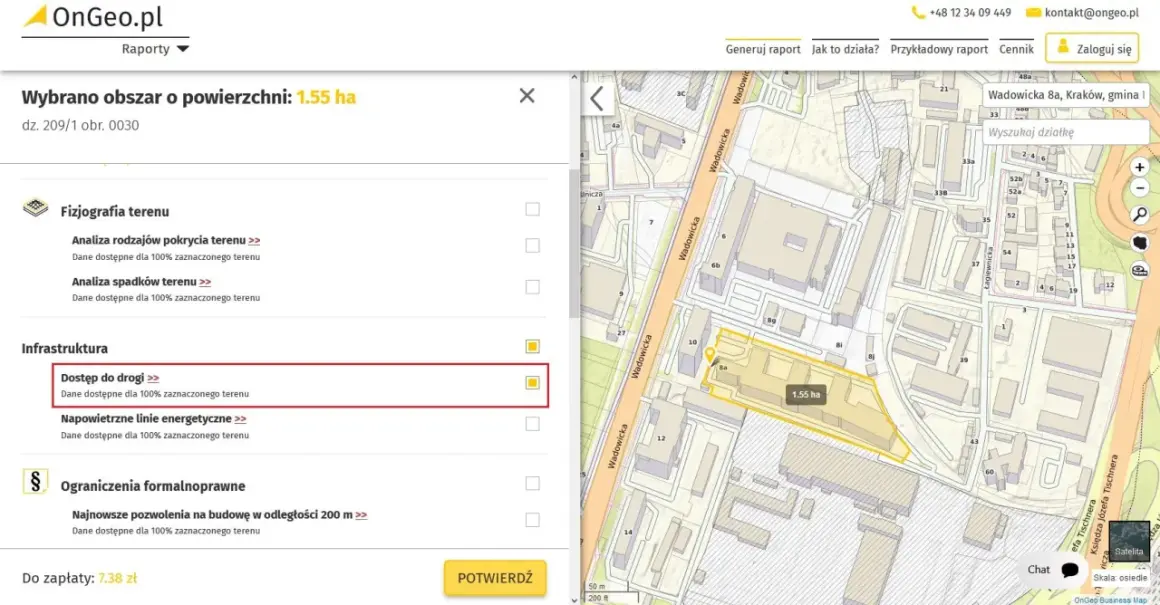 Na OnGeo.pl sprawdzisz, jak sprawdzić czy droga jest gminna, analizując dostęp do drogi.