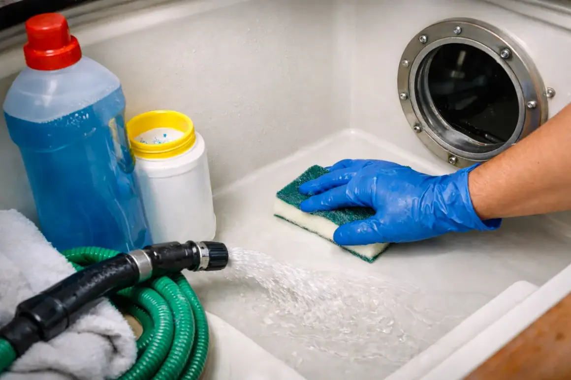 Pulizia del serbatoio acqua potabile: quale scegliere? Detergenti, spugna e tubo per un lavaggio accurato.