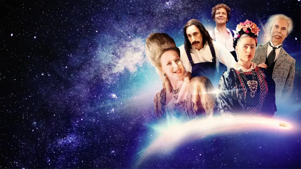 Figuren aus der sketch history staffel 4 reisen durch den Weltraum.