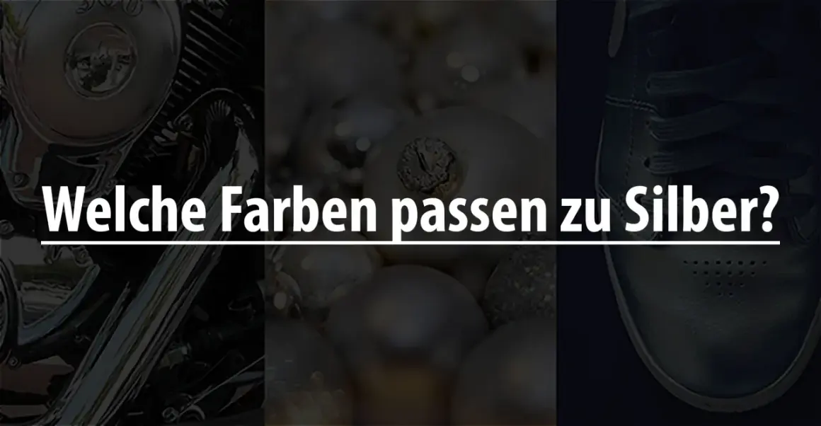 Welche Farben passen zu Silber? Ein Motorrad, Weihnachtsdeko und ein Sneaker zeigen die Vielseitigkeit von Silber.