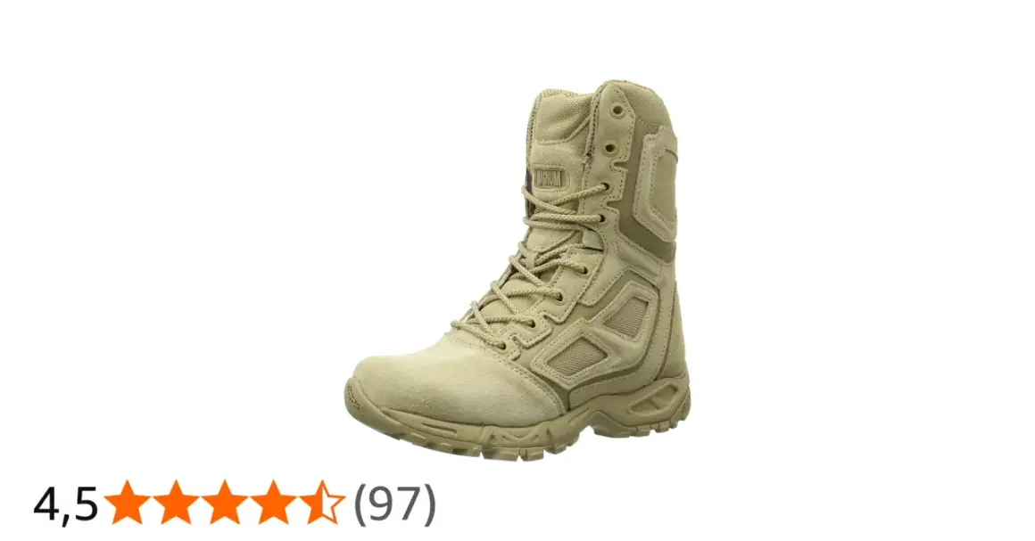 Botas Magnum Elite color arena, ideales para expediciones.
