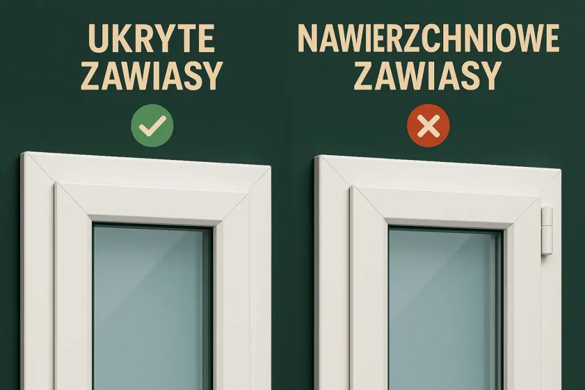 Okna z ukrytymi zawiasami są bardziej awaryjne od klasycznych? Porównanie dwóch typów okien: z ukrytymi i nawierzchniowymi zawiasami.