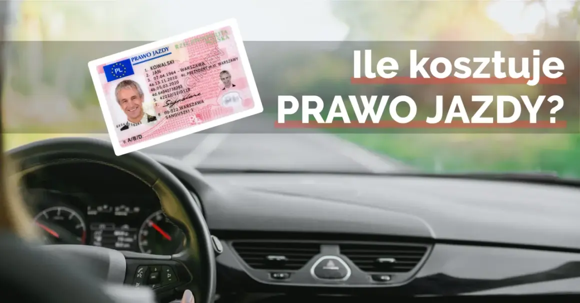 Prawo jazdy na pierwszym planie, za kierownicą samochodu.