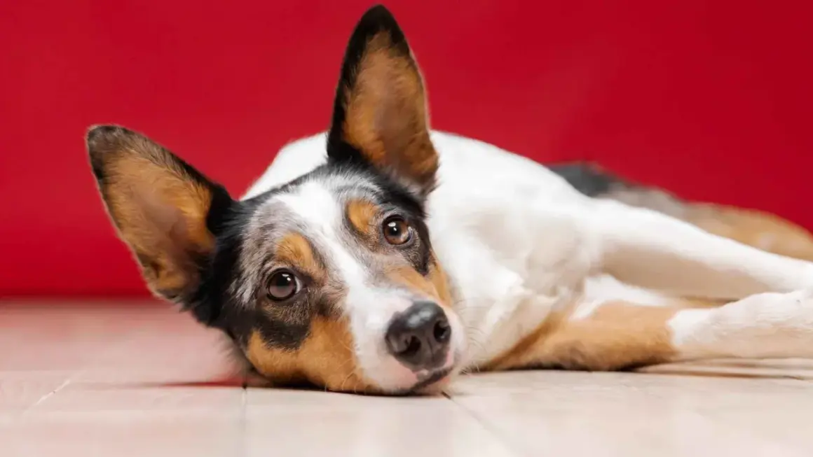 Perro con mirada triste, quizás sufriendo de pancreatitis en perros.