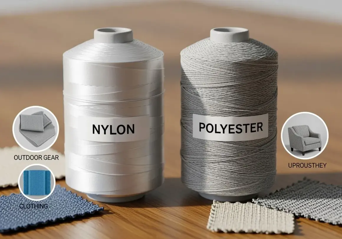 Nylon i poliester: dwa rodzaje nici do szycia, idealne do odzieży, sprzętu outdoorowego i tapicerki.