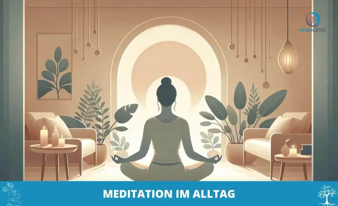 Eine Frau meditiert im Lotussitz in einem gemütlichen Raum. Dies ist die beste Meditation für den Alltag.
