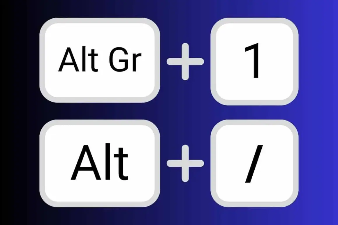 Klawisze Alt Gr + 1 i Alt + / na klawiaturze. Pionowa kreska, czyli ukośnik, jest symbolem dzielenia.