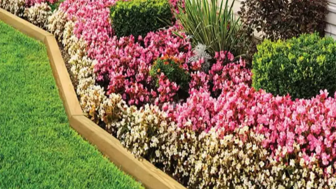 Learn how to install landscape timbers to create a beautiful border for this vibrant flower bed.