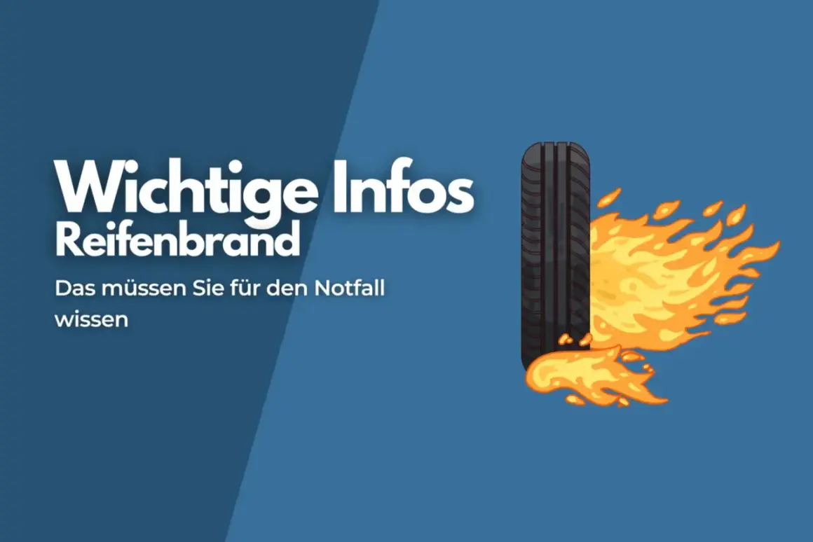 Wichtige Infos: Reifenbrand. Ein Reifen steht in Flammen. Das müssen Sie für den Notfall wissen.