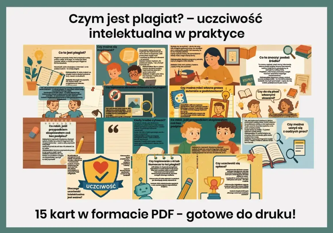 Plagiat to kradzież. Uczciwość intelektualna to szacunek dla pracy innych. Dowiedz się, czym jest **pastisz**, co to znaczy i dlaczego warto być uczciwym.