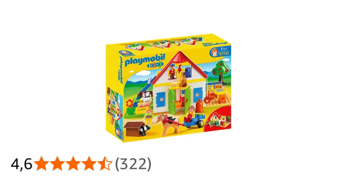 Zestaw Playmobil 123 z domkiem, zwierzątkami i ludzikami. Farma pełna zabawy dla najmłodszych.