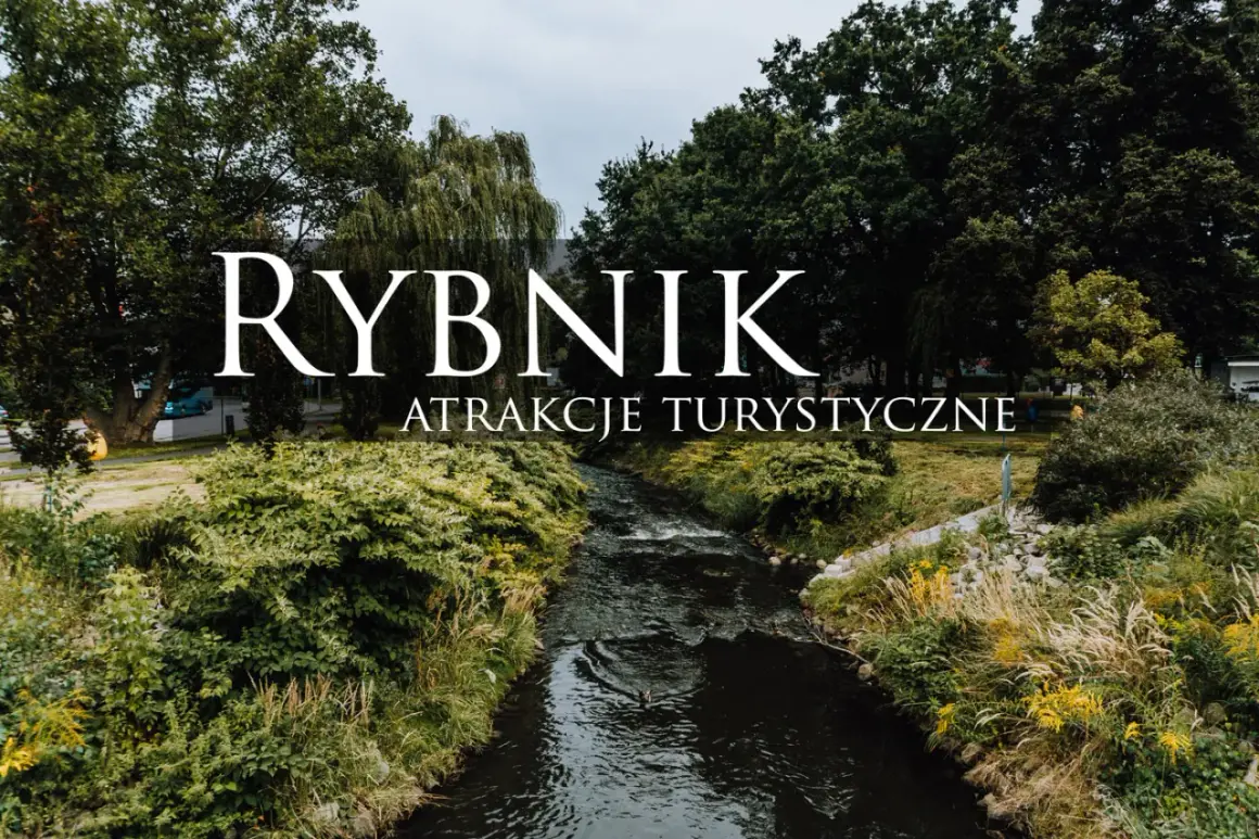 Rybnik: malowniczy strumień wśród zieleni, zapraszający do odkrywania jego atrakcji turystycznych.