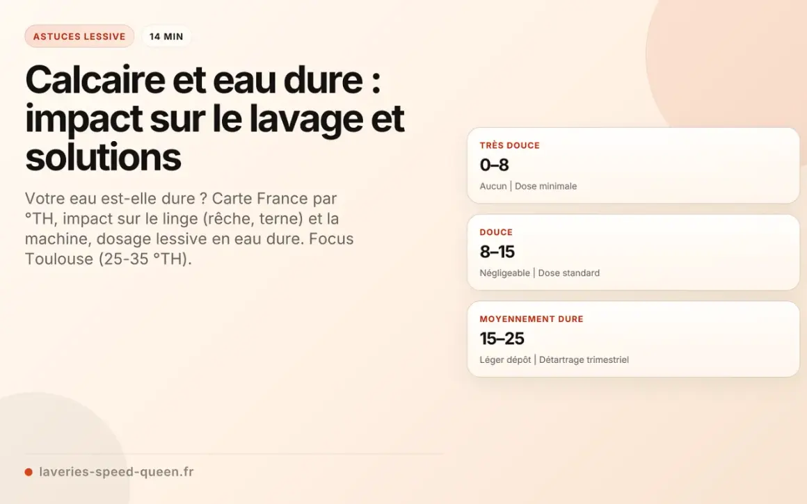 L'eau de source calcaire affecte le linge et la machine. Découvrez l'impact de l'eau dure sur votre lavage et les solutions adaptées.