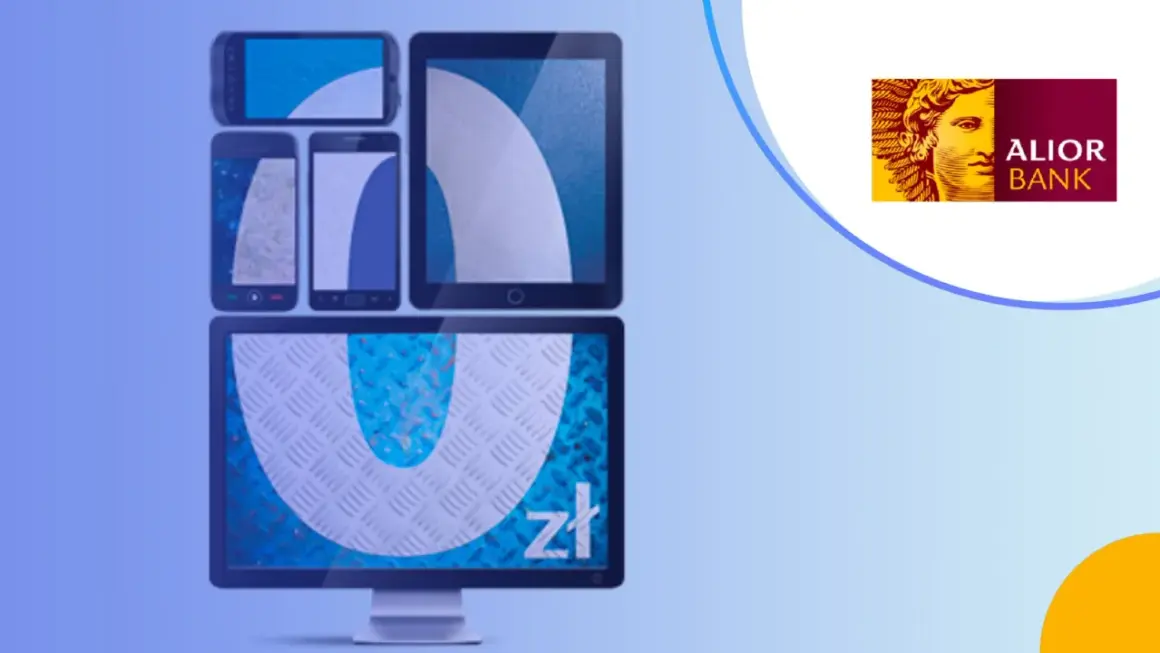 Nowoczesne urządzenia, w tym komputer z symbolem "zł", oraz logo Alior Bank. Wpłatomat BLIK to wygoda płatności.