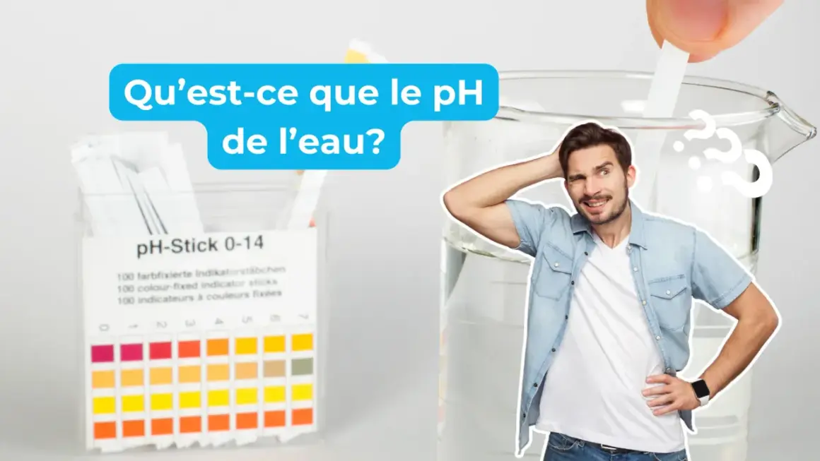 Un homme perplexe observe des bandelettes de test de pH pour l'eau. Le pH de l'eau potable est-il important ?