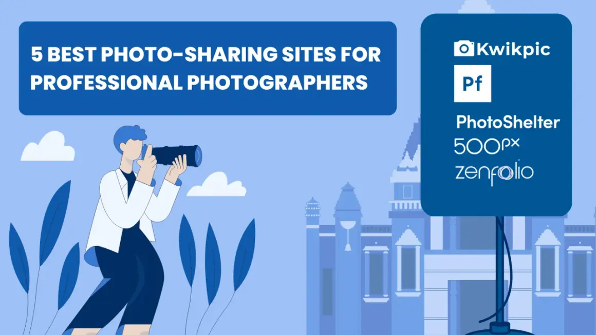 Discover the 5 best platforms to share photos for professional photographers, featuring Kwikpic, PhotoShelter, 500px, and Zenfolio.