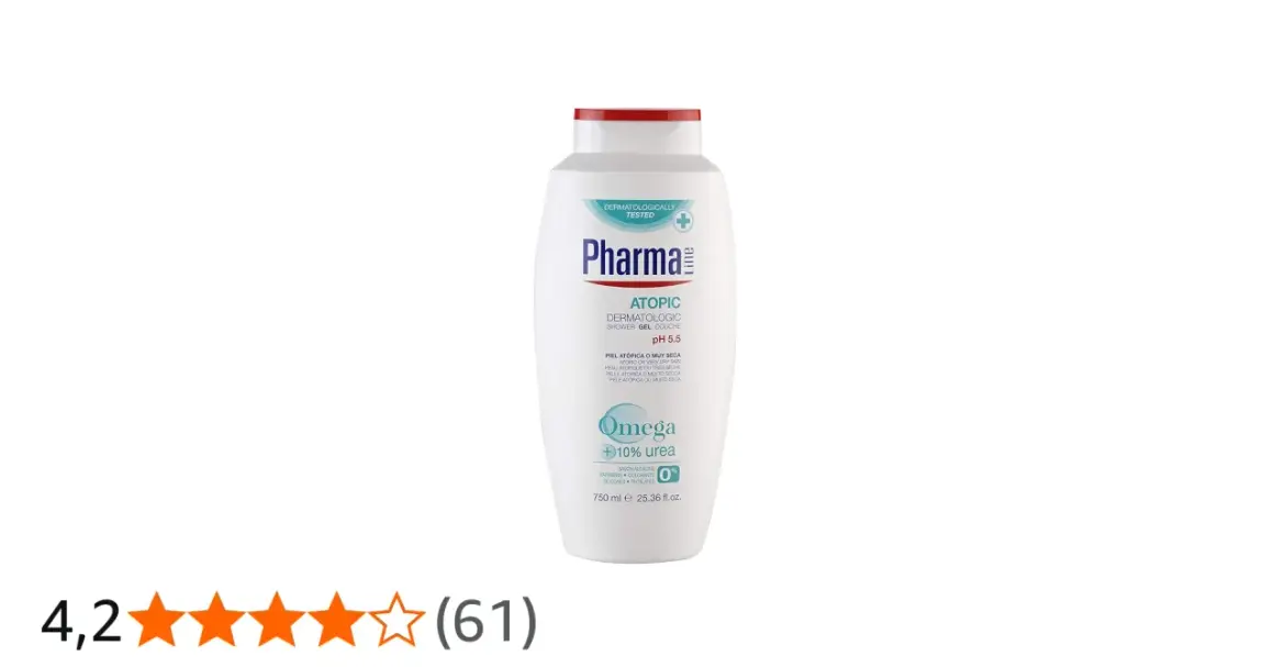 Bote blanco de shower gel para que sirve: cuidado dermatológico para piel atópica o muy seca, con pH 5.5 y 10% urea.