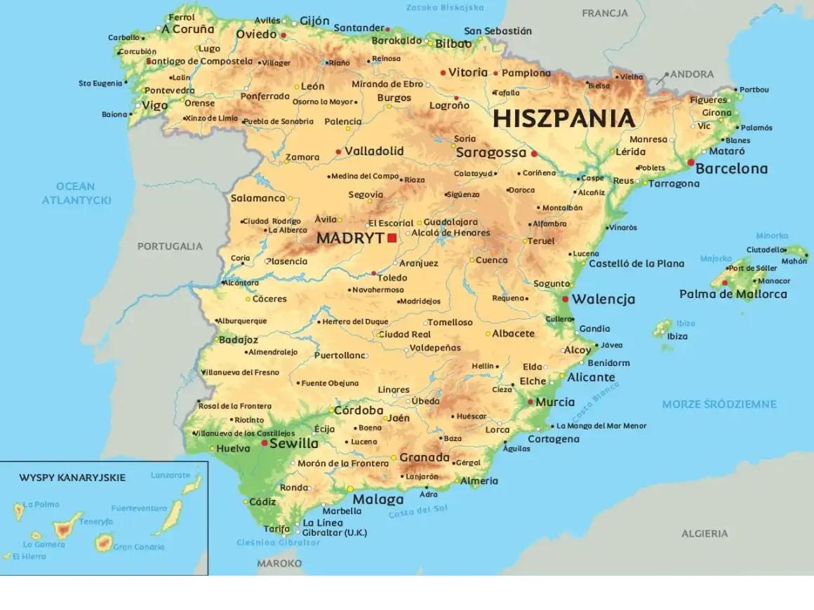 Gdzie jest Barcelona? Na mapie Hiszpanii, na wschodnim wybrzeżu, blisko Francji.
