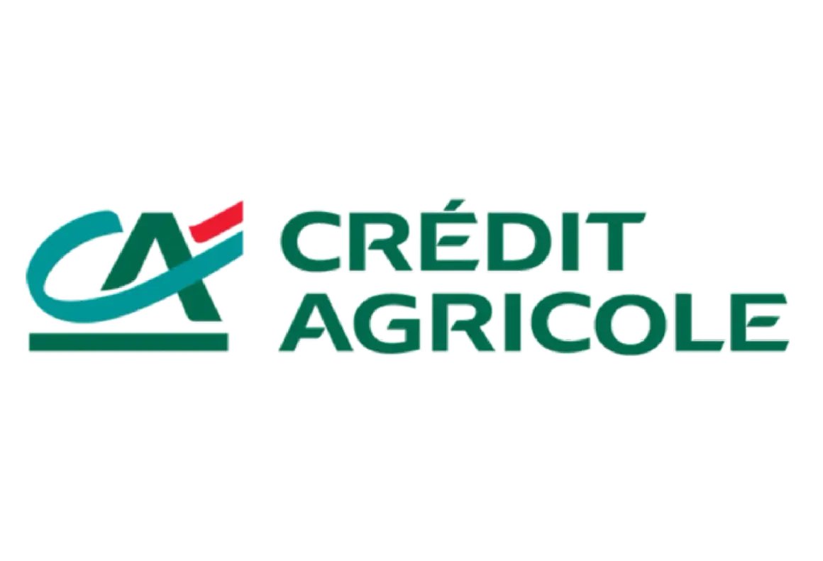 Logo Crédit Agricole. Ten bank, choć dziś znany, w 1940 roku dopiero zaczynał swoją historię.