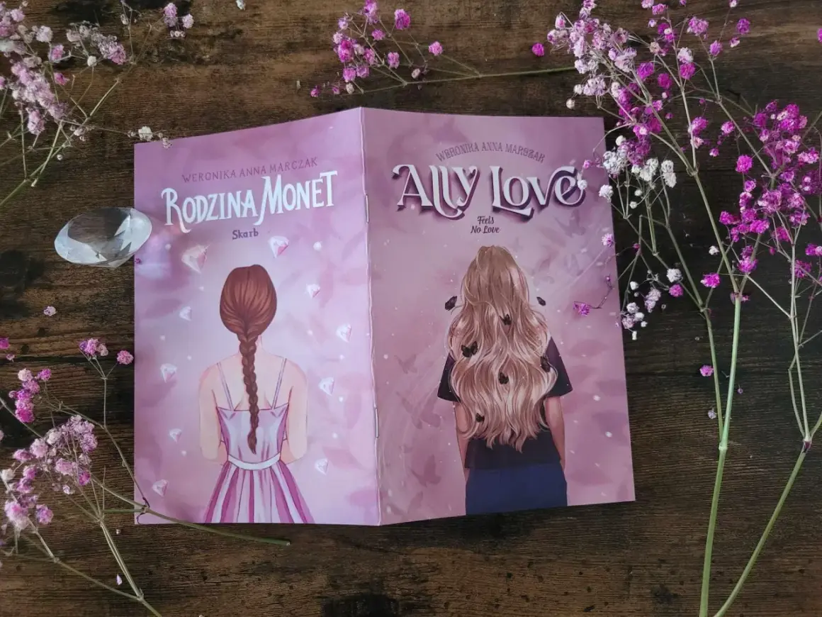 Dwie okładki książek Weroniczki Anny Marczak: "Rodzina Monet" i "Ally Love". Idealne dla fanów historii podobnych do rodziny Monet.