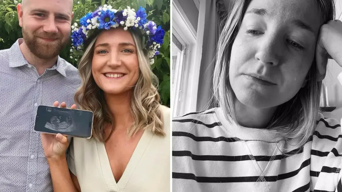 Fanni Days: Ett lyckligt par visar upp ett ultraljud. Till höger, en närbild av Fanni med tårar i ögonen.