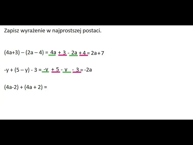 Jak uprościć wyrażenia algebraiczne i zapisać je w najprostszej postaci