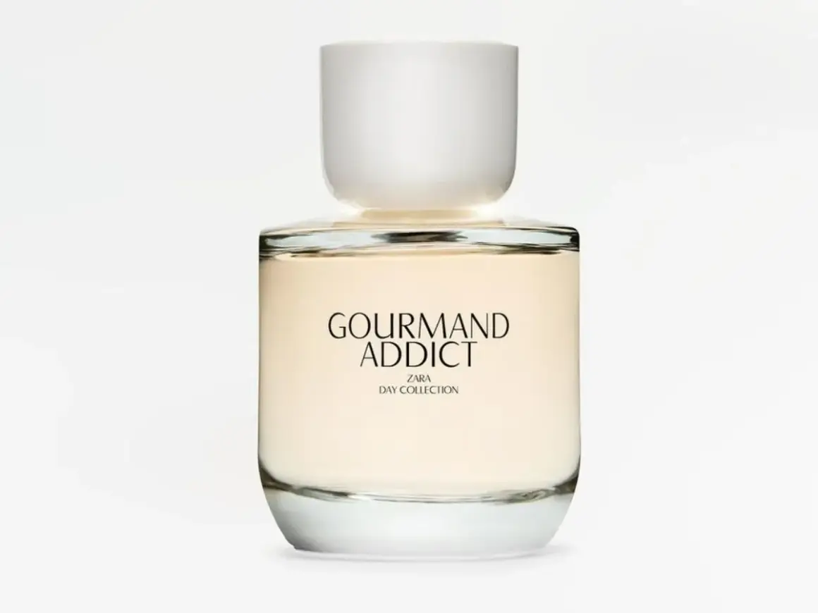 Perfumy Zara "Gourmand Addict" w szklanej butelce z białym korkiem. Zapach dla prawdziwego gourmanda.