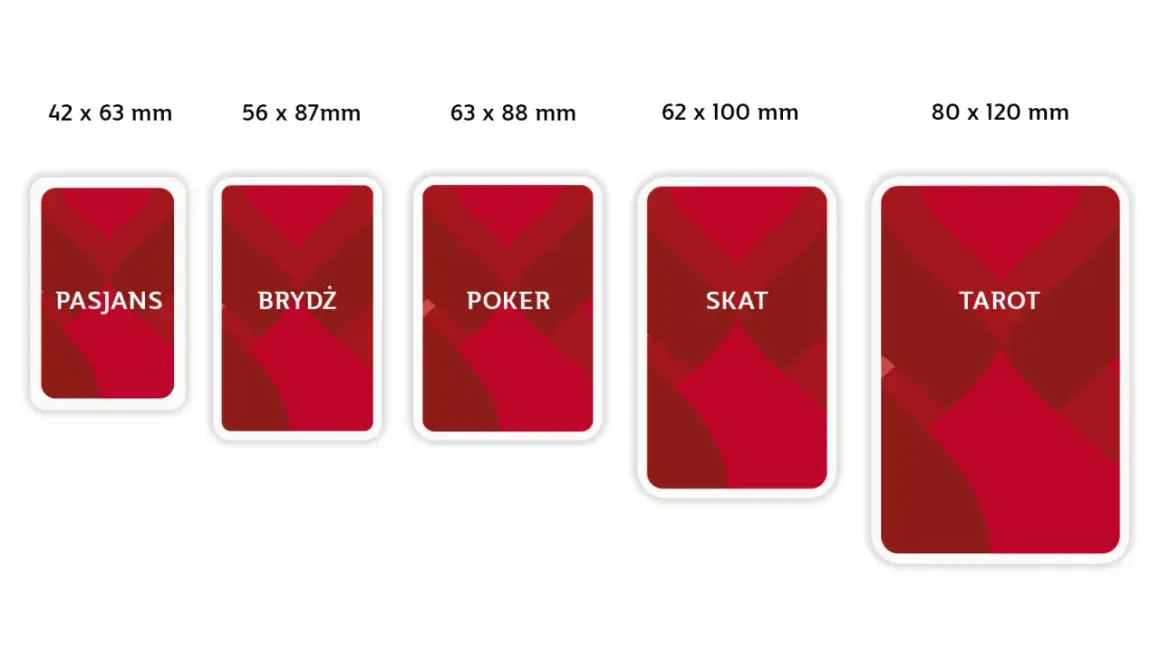 Różne rozmiary kart: Pasjans, Brydż, Poker, Skat, Tarot. Poznaj ich wartości kart i wymiary.