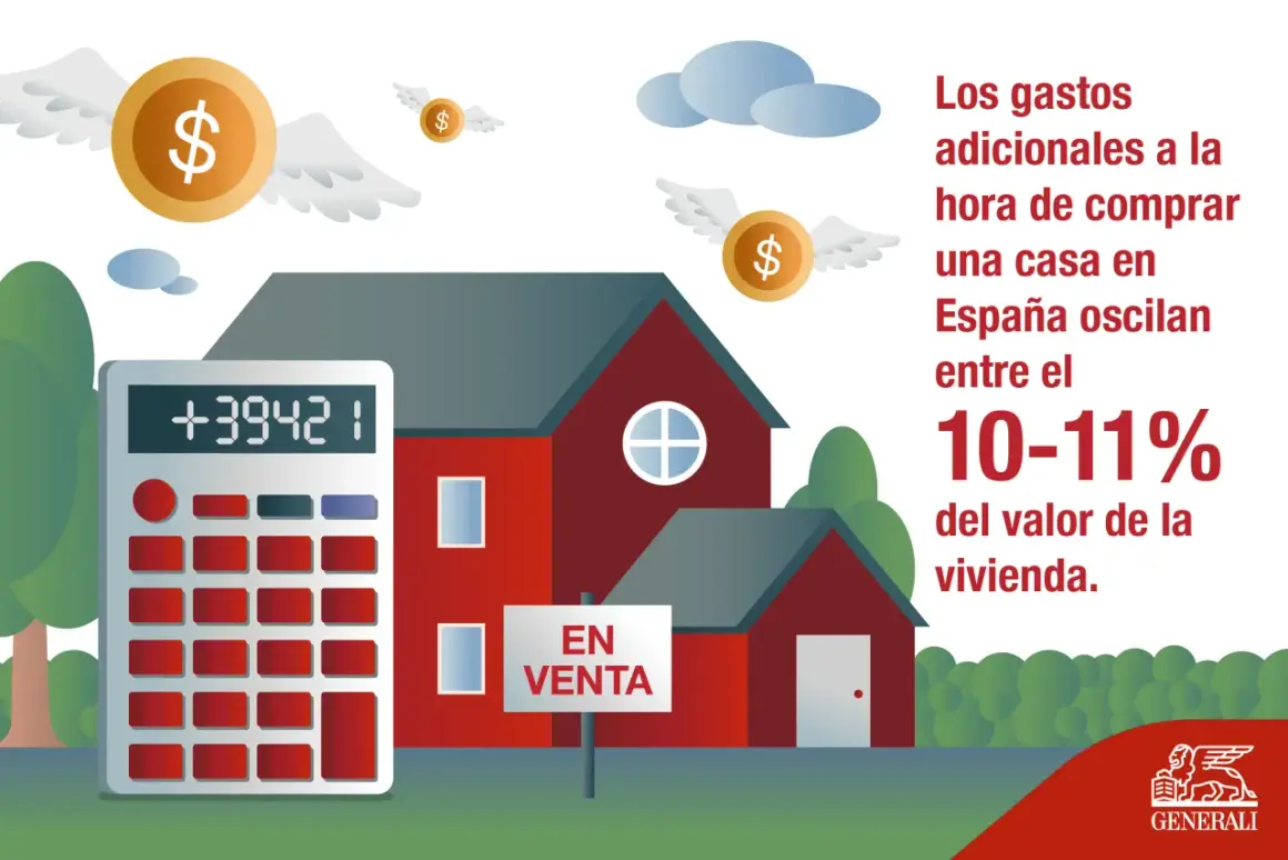 Calculadora junto a casa en venta. Los gastos adicionales a la hora de comprar una casa en España oscilan entre el 10-11% del valor de la vivienda.