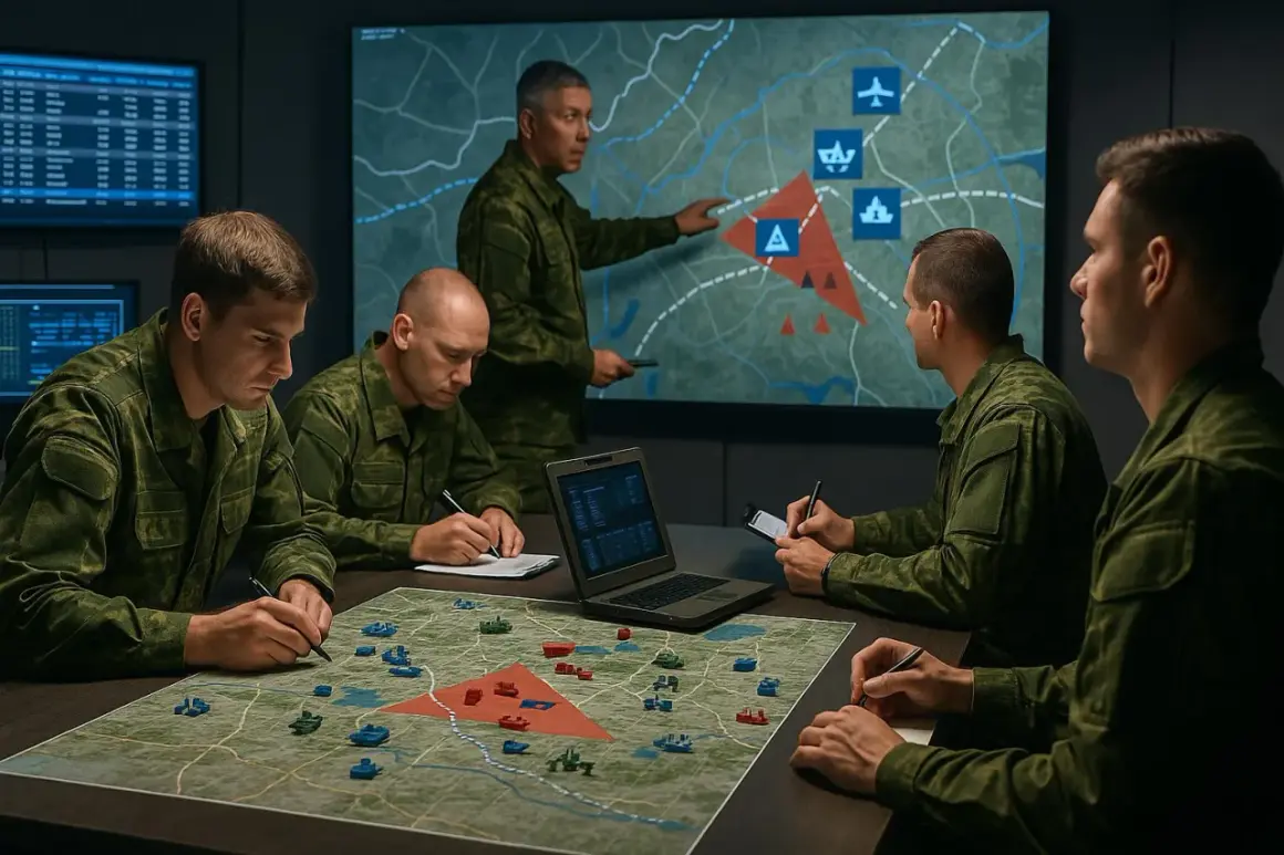Wojskowi planują strategię na mapie taktycznej, jak w grach o wojnie.