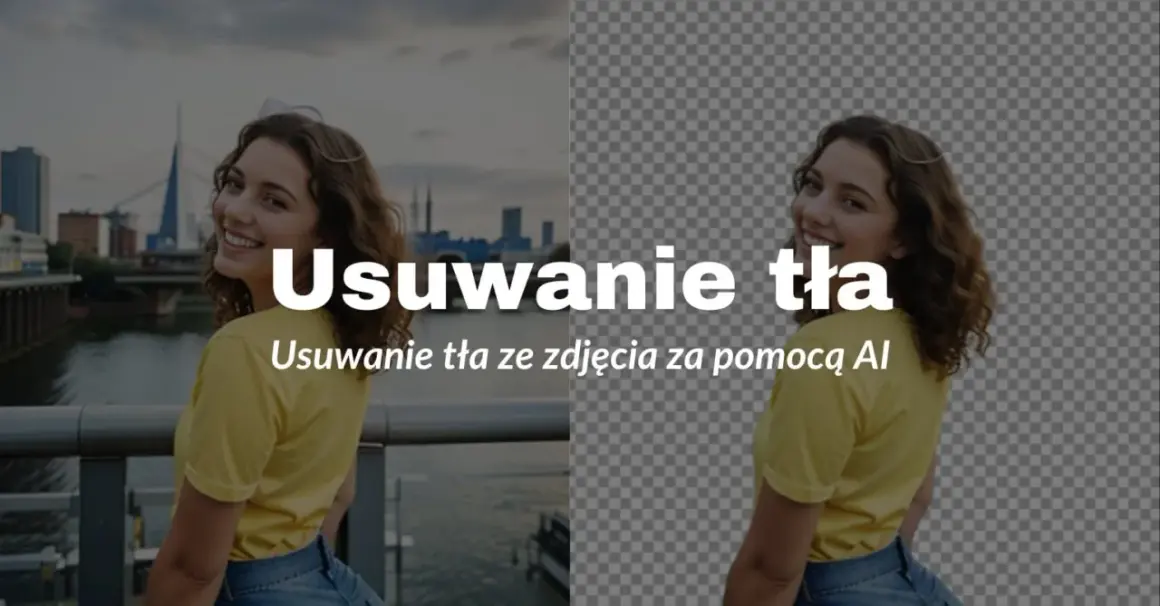 Uśmiechnięta dziewczyna na tle miasta i jej wersja z przezroczystym tłem. Szybkie, darmowe usuwanie tła online.