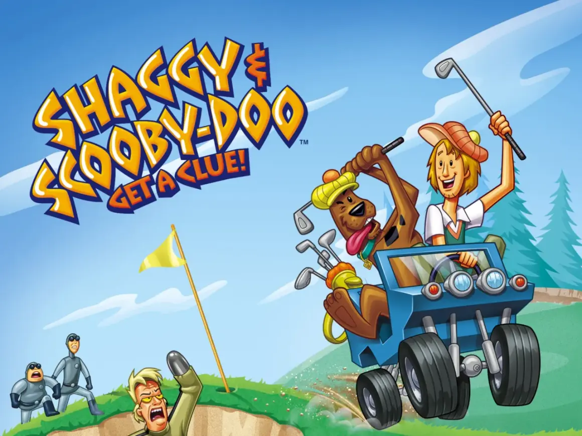 Shaggy i Scooby-Doo grają w golfa, a za nimi ścigają się dziwni agenci.