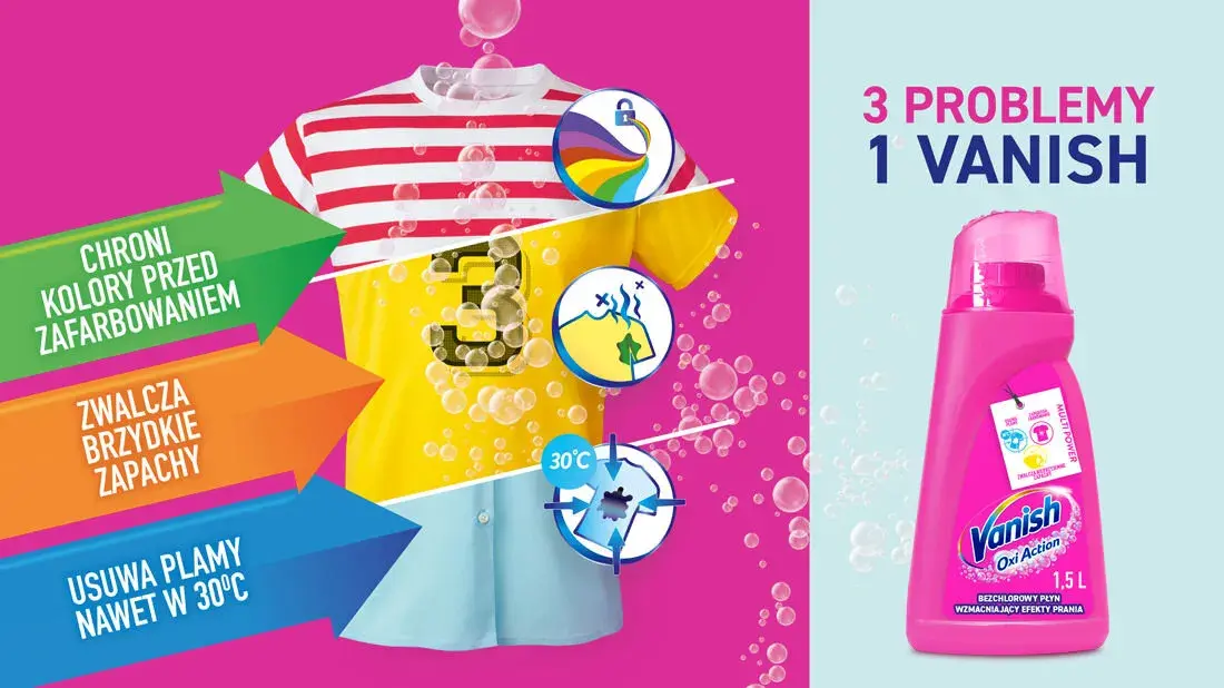 Vanish Oxi Action: 3 sposoby na plamy. Używaj go jak ekspert!