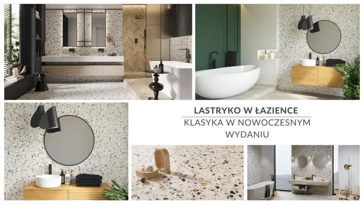 Nowoczesna łazienka z lastryko. Eleganckie płytki lastryko w aranżacji małej łazienki, tworzące klasyczny, ale świeży wygląd.
