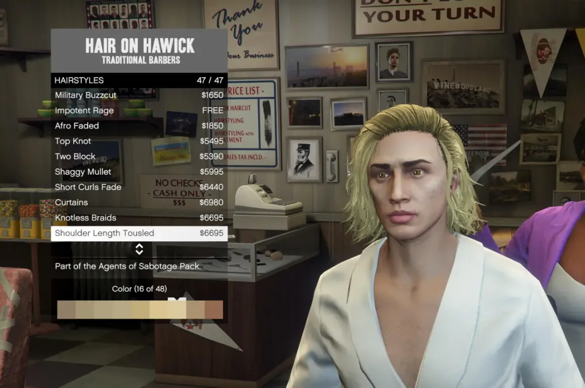 En karaktär i ett spel får en ny frisyr, "Shoulder Length Tousled", som liknar en octopus haircut.