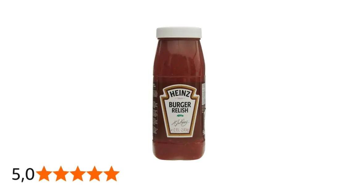 Heinz Burger Relish: eine köstliche Sauce, die jeden Burger verfeinert. Was ist Relish? Eine würzige Mischung aus Gemüse und Gewürzen.