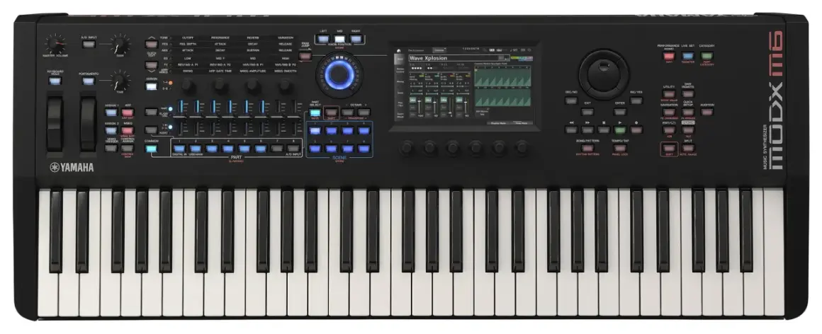Yamaha MODX6, zaawansowany japoński keyboard, oferuje bogactwo funkcji i intuicyjną obsługę dla muzyków.