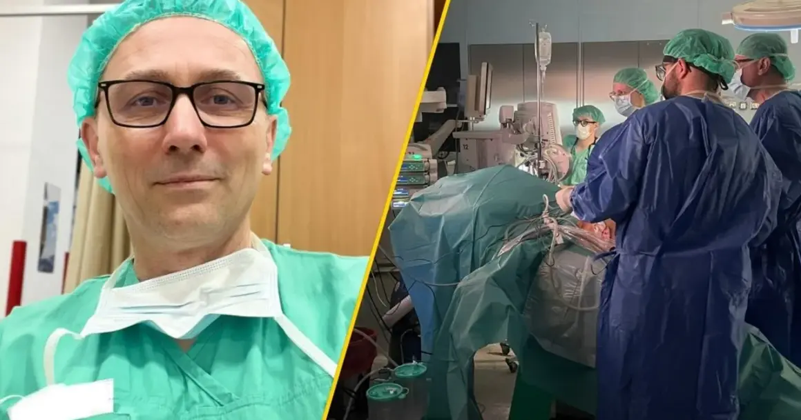 Chirurg w okularach i czepku przygotowuje się do operacji, która może być przełomem w leczeniu raka trzustki. Zespół medyczny w sali operacyjnej.
