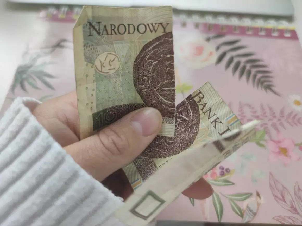 Dłoń trzyma sklejony banknot 10 zł. Zastanawiasz się, co zrobić ze sklejonym banknotem?