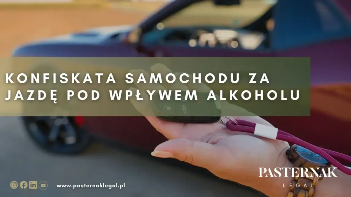 Konfiskata samochodu za jazdę pod wpływem alkoholu. Kluczyki w dłoni, symbol utraty pojazdu.