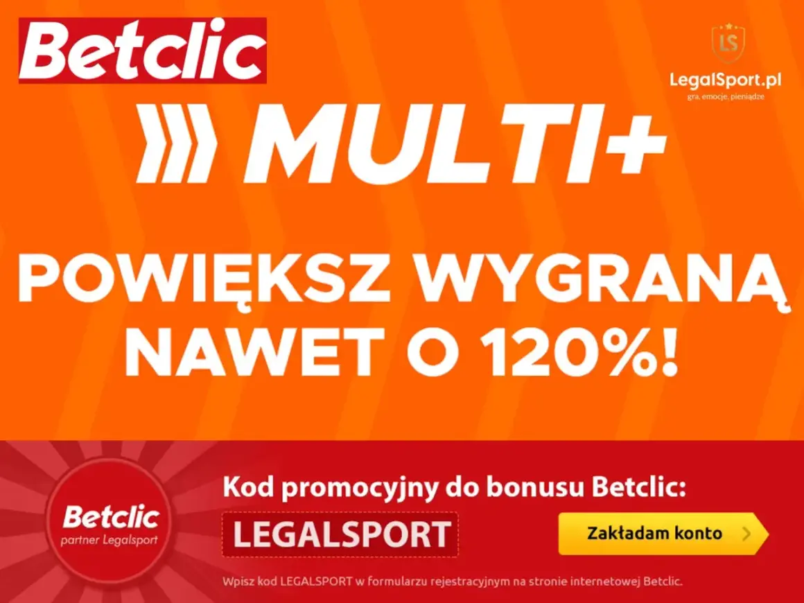 Kiedy promocja w Multi Multi, zwiększ wygraną nawet o 120%! Betclic i LegalSport zapraszają do gry.