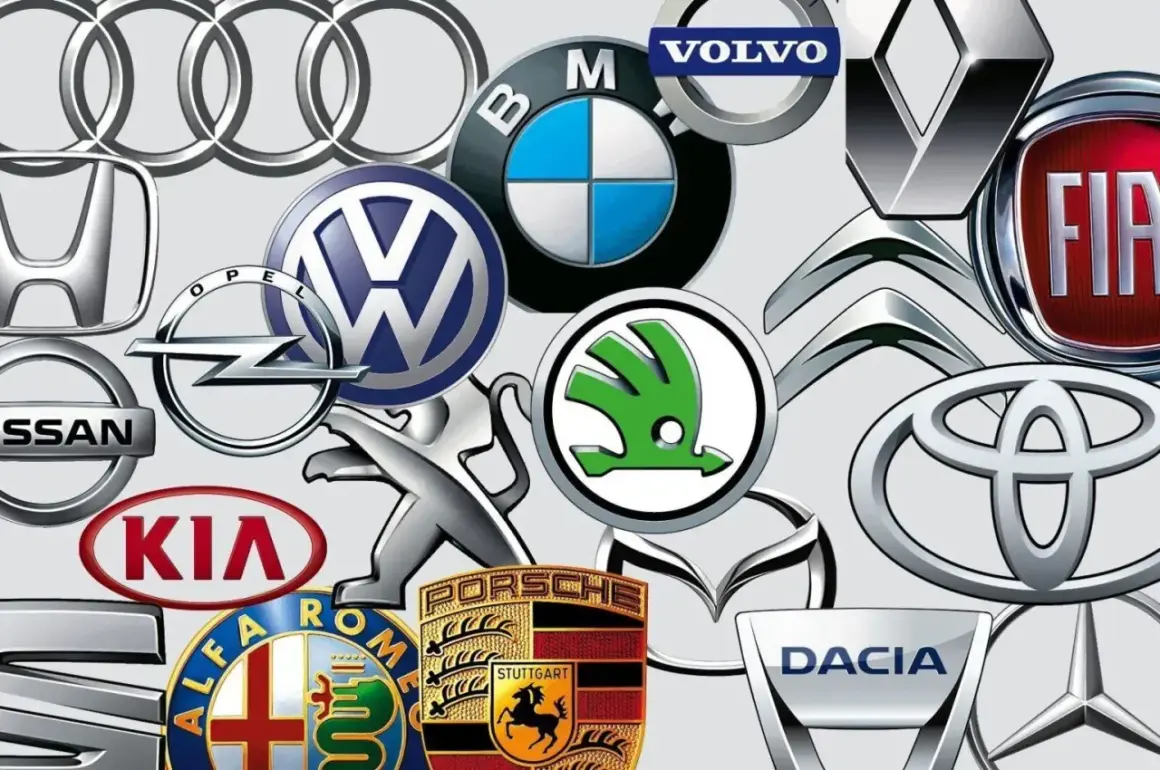 Kolekcja logotypów samochodowych: Audi, BMW, Volvo, Renault, Fiat, Citroen, Toyota, Skoda, Mazda, Dacia, Seat, Kia, Peugeot, Opel, Honda, Nissan, Alfa Romeo, Porsche. Szukasz, jakie marki mają najtańsze części?