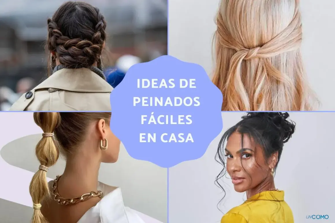 Peinados juveniles y sueltos, fáciles de hacer en casa: trenzas, coleta burbuja, moño despeinado y recogido con nudo.