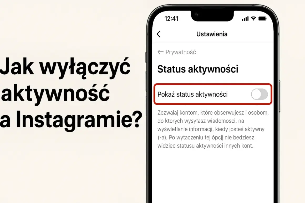 Jak wyłączyć aktywność na IG? Ekran telefonu z ustawieniami prywatności Instagrama, gdzie można ukryć swój status aktywności.