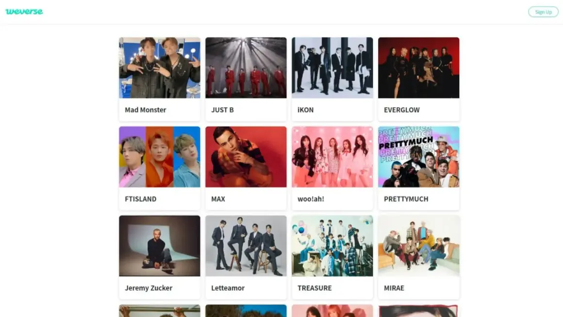 Strona Weverse prezentuje artystów jak Mad Monster, FTISLAND, TREASURE. Czy Weverse jest płatne? Sprawdź sam, platforma oferuje treści od wielu wykonawców.