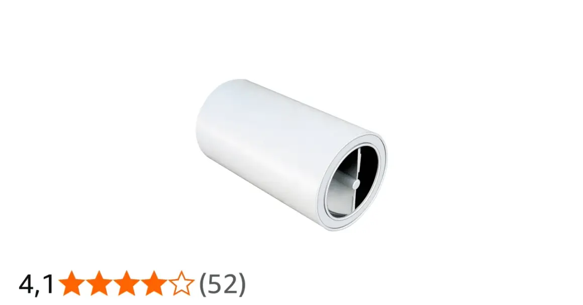 Vit ljuddämpare för ventilation, 160 mm diameter. Minskar ljud från fläktar och kanaler.