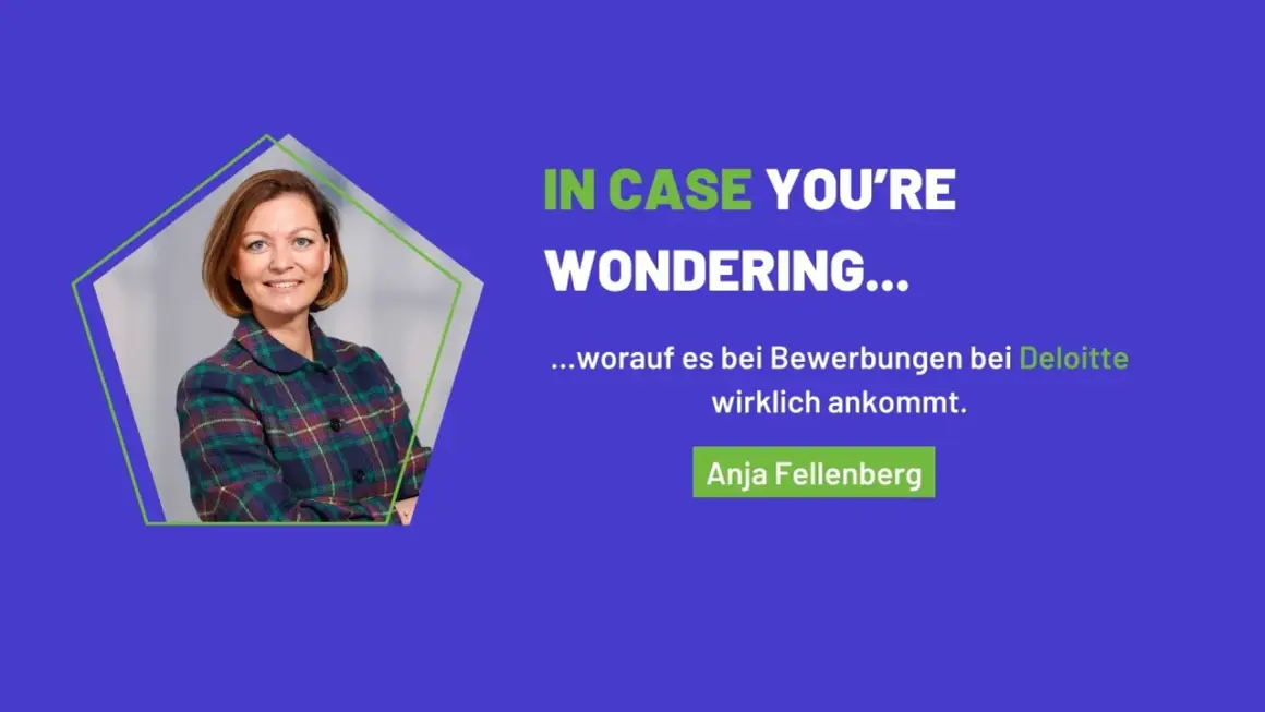 Anja Fellenberg lächelt, während sie erklärt, welche positiven Eigenschaften bei Deloitte zählen.