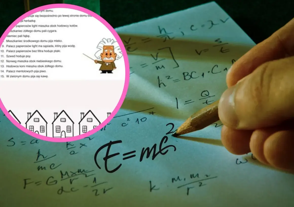 Rysunek Einsteina i wzory matematyczne na kartce papieru.