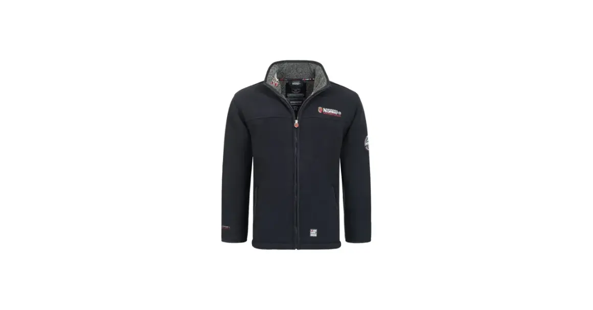 Ciemnogranatowy polar z poliestru marki Geographical Norway. Czy polar z poliestru jest dobry? Tak, ten polar jest ciepły i wygodny.