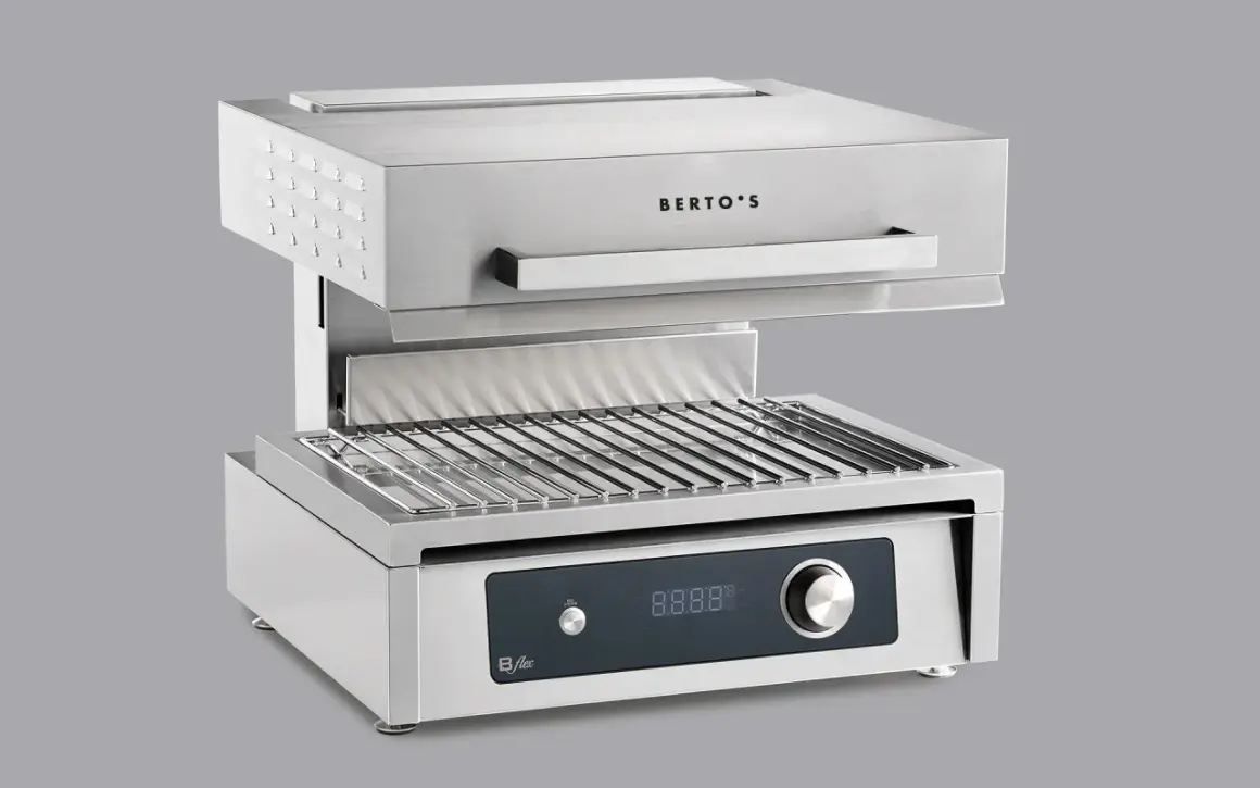 Salamandra professionale Berto's in acciaio inox, perfetta per gratinare e tostare in cucina.